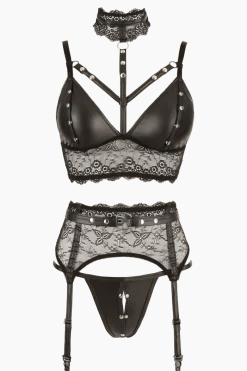 Cottelli Collection Reizwäsche Sets|Kinky * 3tg. Deou et it Wetook und Nieten