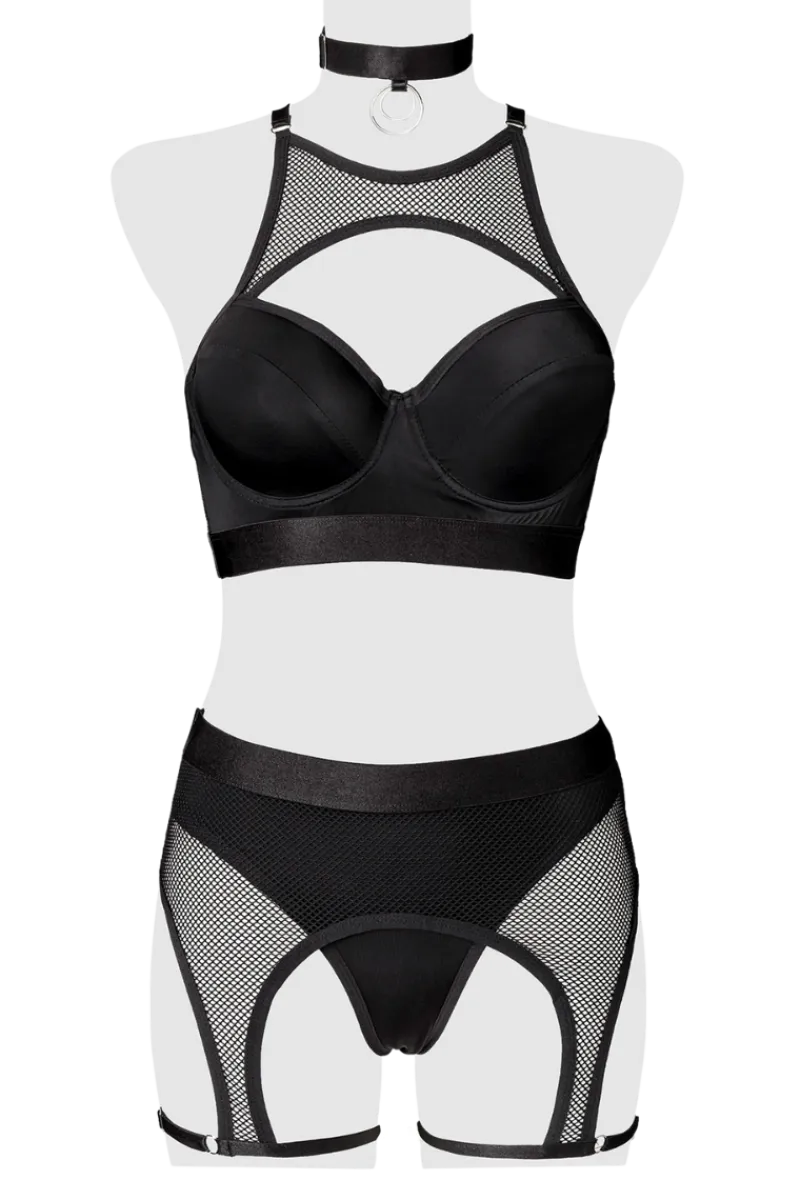 Grey Velvet Reizwäsche Sets * 5tg. Deou et chwarz