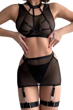 Liebeslust Reizwäsche Sets * 5tg. Deou et chwarz tranparent