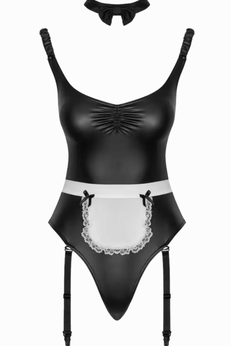 Cottelli Collection Wetlook Outfits|Bodys * 3tg. Dientädchen-et it abnehbarer chürze