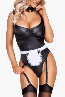 Cottelli Collection Wetlook Outfits|Bodys * 3tg. Dientädchen-et it abnehbarer chürze