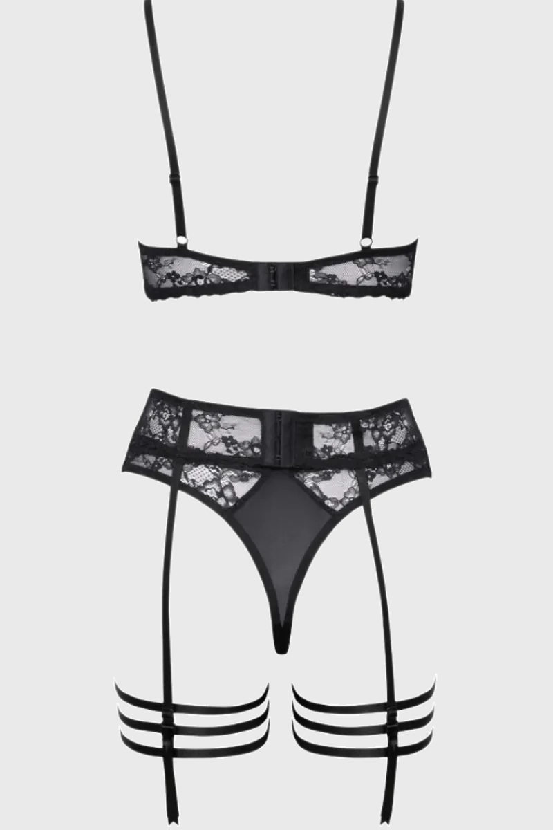 Cottelli Collection Reizwäsche Sets * 3tlg. Lingerie-Set ouvert