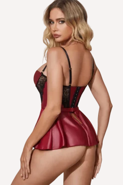 Liebeslust Reizwäsche Sets * 2tlg. Lingerie Set schwarz/rot