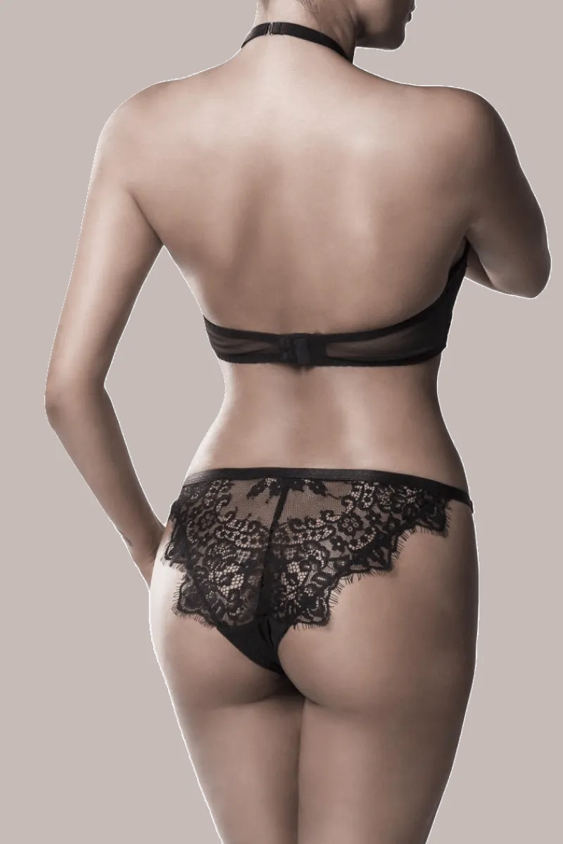 Grey Velvet Reizwäsche Sets * 2tg. Neckhoder et au pitze chwarz