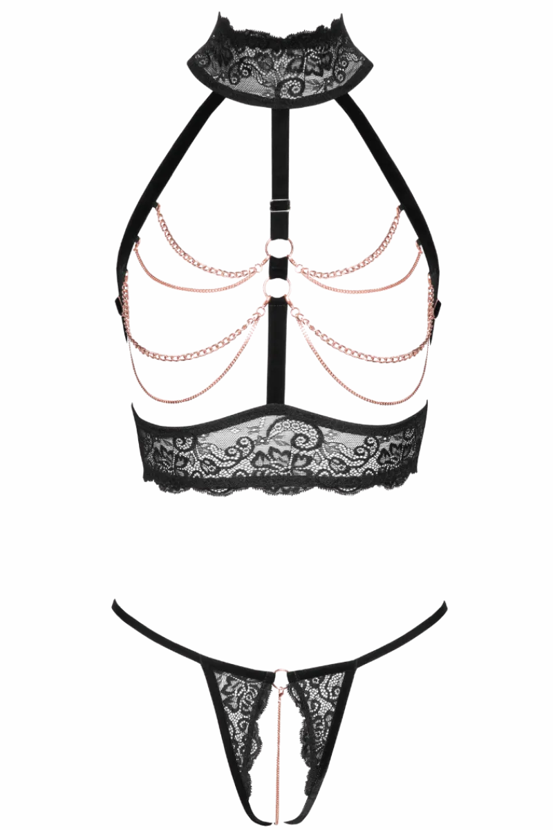 Abierta Fina Reizwäsche Sets * 2tg. Ouvert-et chwarz