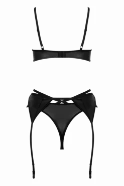 KOTEK Reizwäsche Sets|Kinky * 3tlg. Set Wetlook schwarz