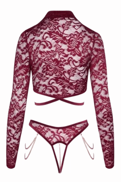 Abierta Fina Reizwäsche Sets * 2tg. pitzen-et ouvert rot