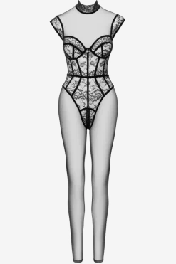 Cottelli Collection Sexy Kleider|Bodystockings & Netz * Tranparenter Overa chwarz