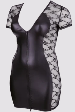 Cottelli Collection Plus Size Wetlook Outfits|Sexy Kleider * Wetlook Kleid mit Spitze Plus Size