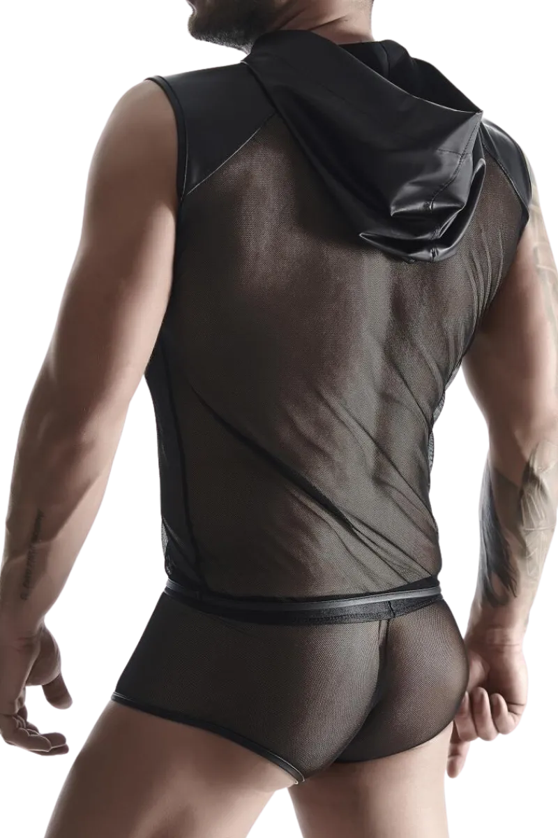 Regnes Fetish Planet Männer Outfits * Wetook Netz Kapuzenhirt