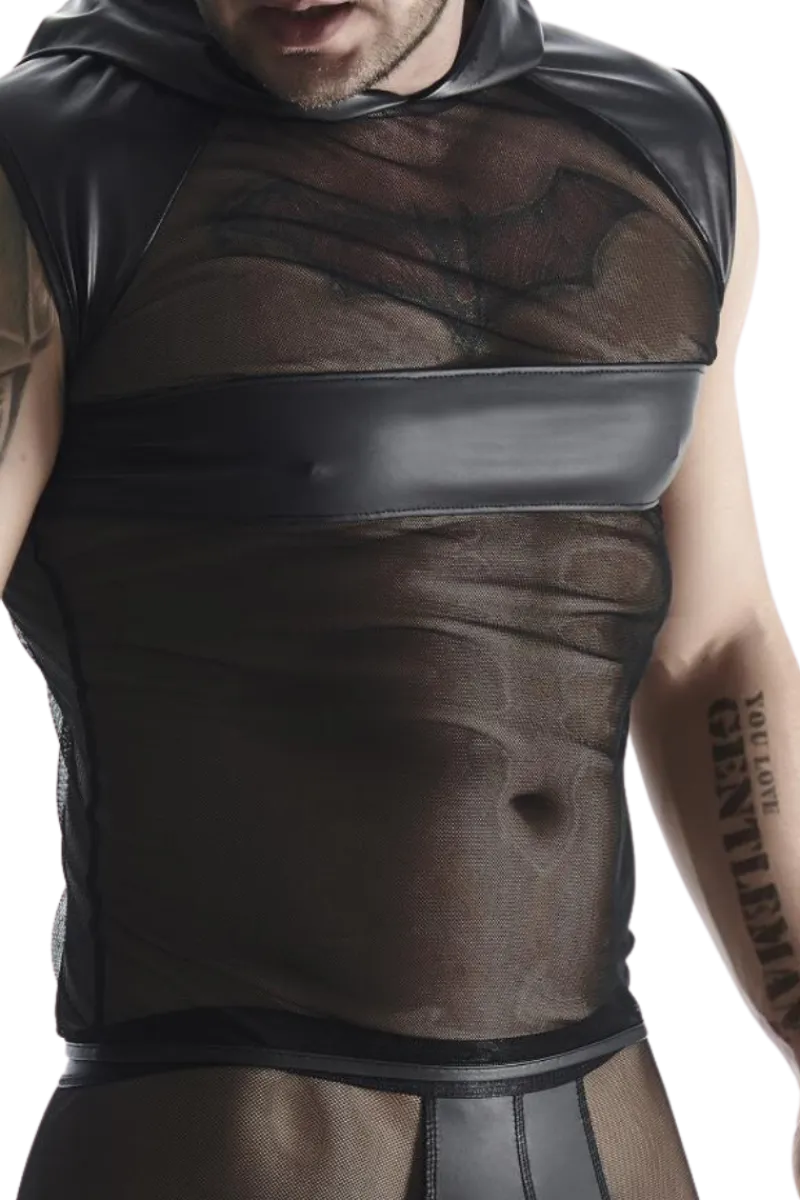 Regnes Fetish Planet Männer Outfits * Wetook Netz Kapuzenhirt
