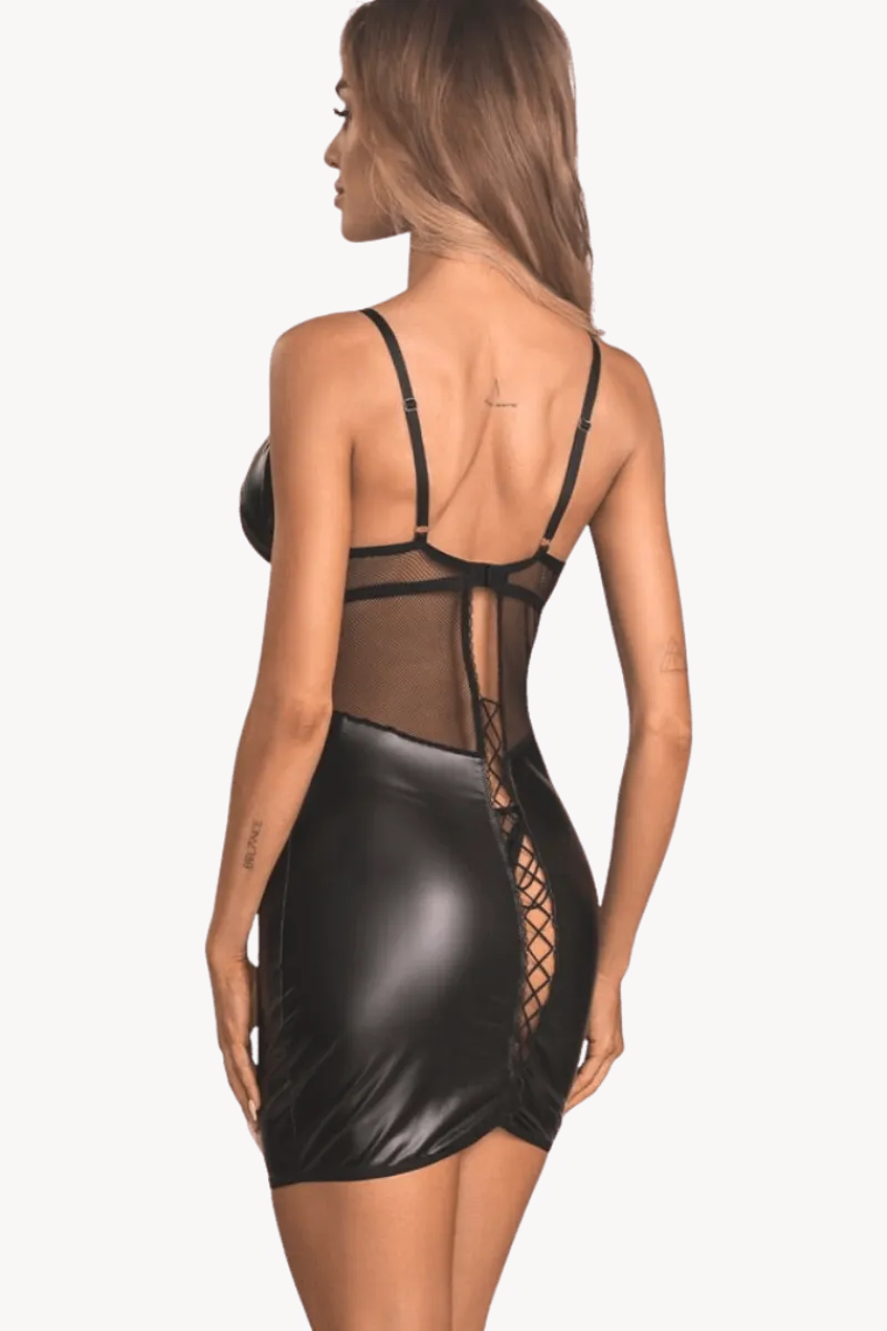 Obsessive Negligee & Babydoll|Kinky * Wetlook-Netz Negligé mit String